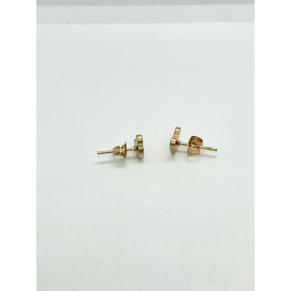 Yellow Gold Stainless Steel Mickey Mouse Silhouette Stud Earrings
